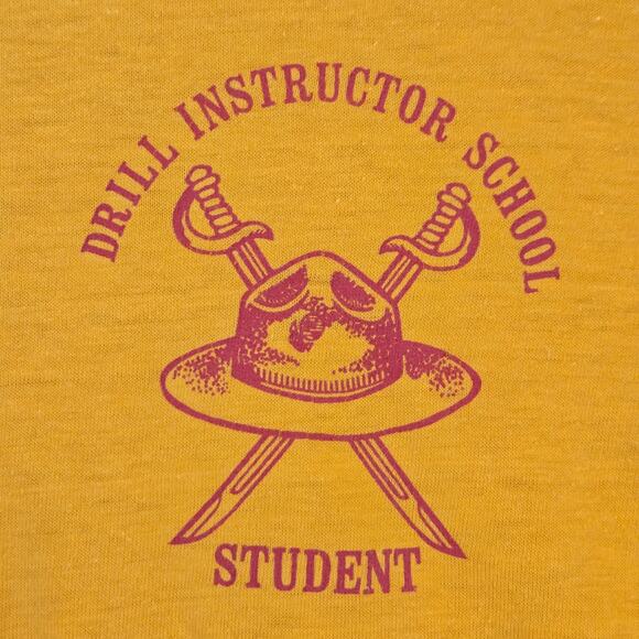 Vintage Marines Drill Instructor School Student T-Shirt Mens L Single Stitch 80s - Picture 2 of 12